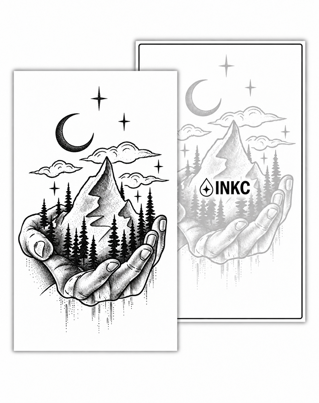 Bergen in Handen tijdelijke tattoo van INKC