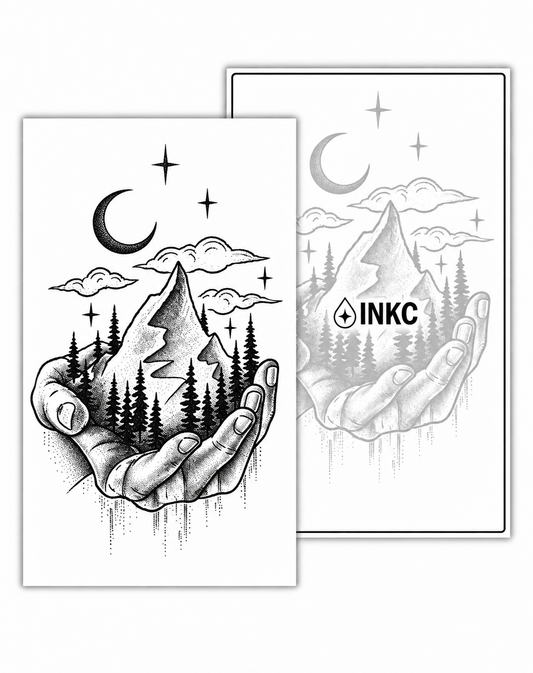 Bergen in Handen tijdelijke tattoo van INKC