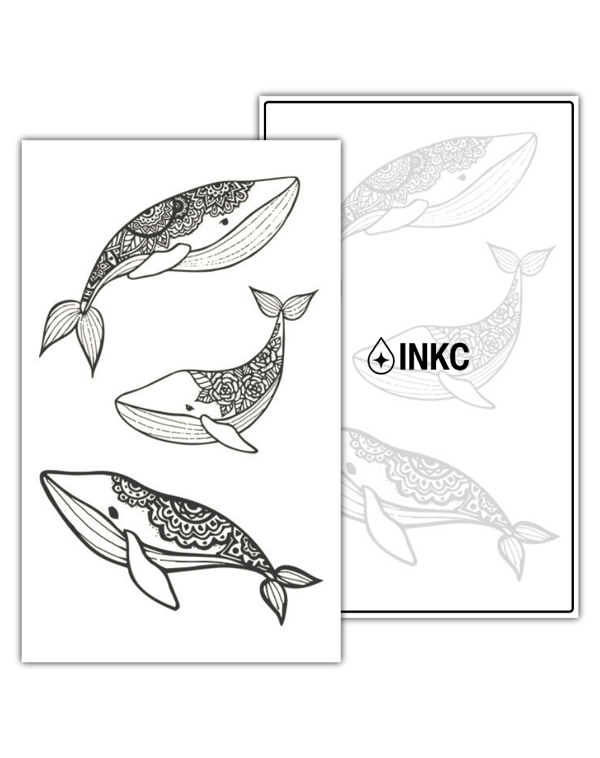 Walvissen tijdelijke tattoo van INKC