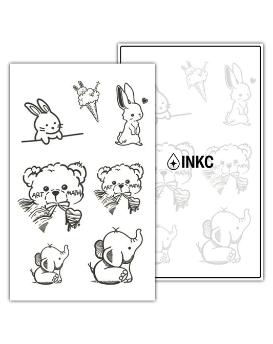 Dierenset tijdelijke tattoo van INKC