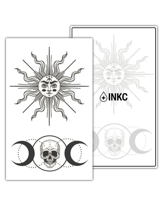 Schedel Zon Maan tijdelijke tattoo van INKC