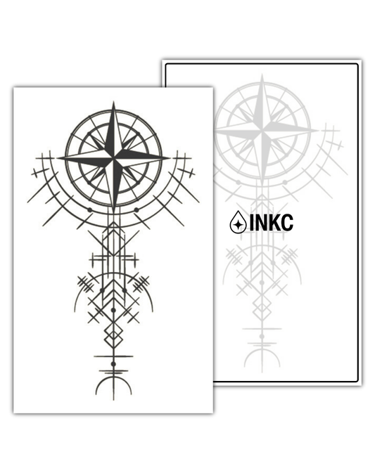 Kompas tijdelijke tattoo van INKC