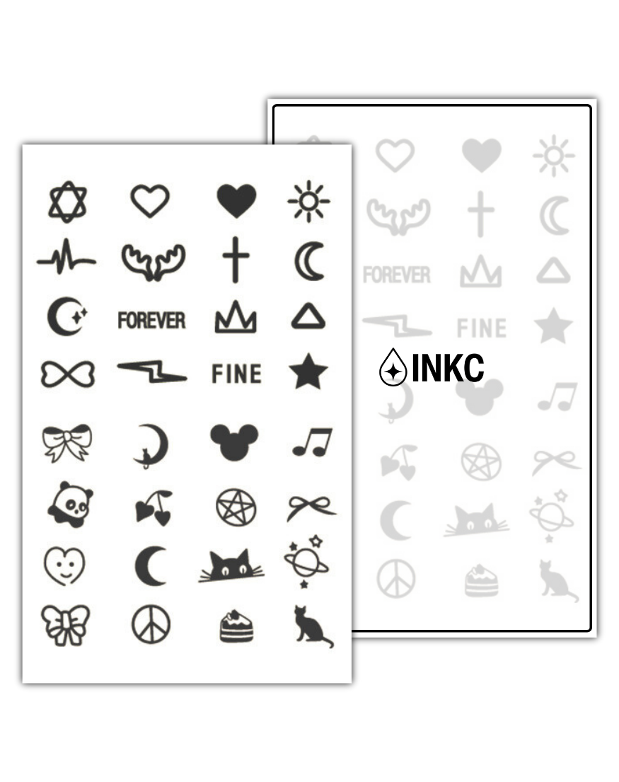 Symbolen Set tijdelijke tattoo van INKC