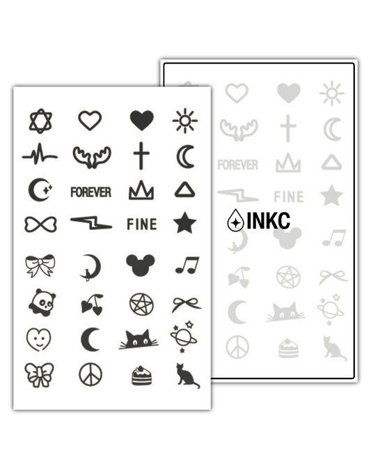Symbolen Set tijdelijke tattoo van INKC