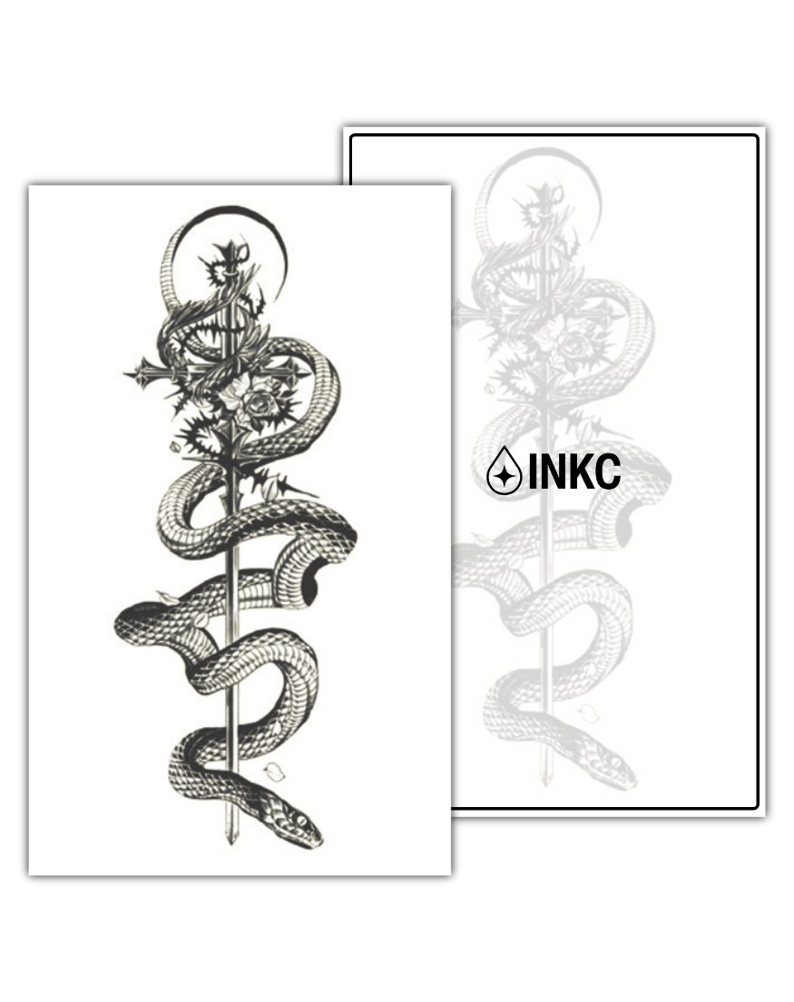 Slang Zwaard tijdelijke tattoo van INKC