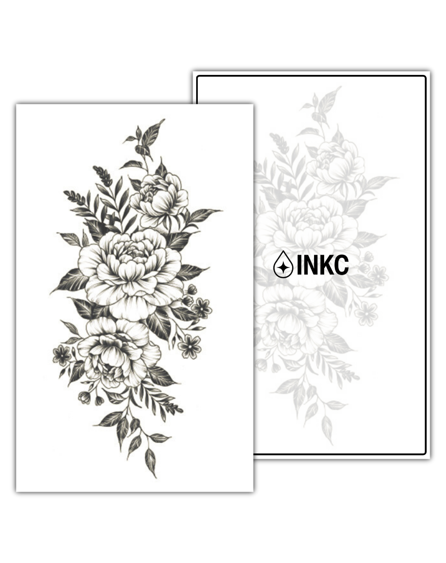 Bloemenblad tijdelijke tattoo van INKC