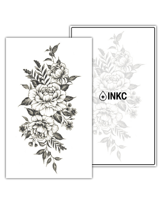 Bloemenblad tijdelijke tattoo van INKC