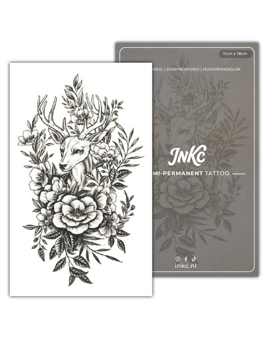 Herten Bloemen tijdelijke tattoo van INKC