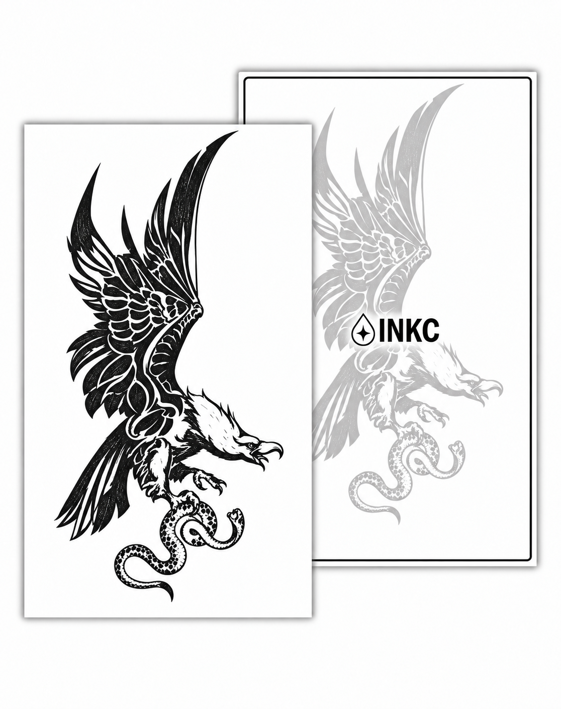 Adelaar met Slang tijdelijke tattoo van INKC