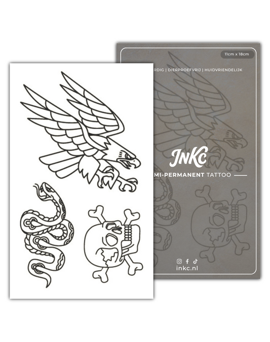 Dieren Schedel Lijn tijdelijke tattoo van INKC