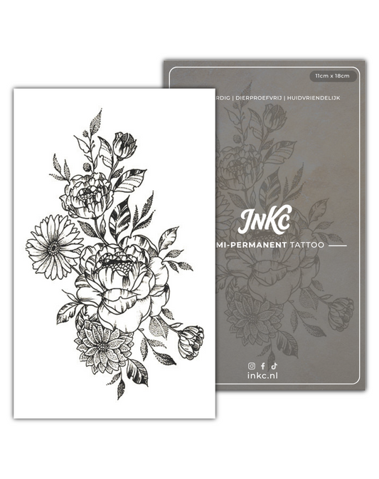 Bloemen tijdelijke tattoo van INKC
