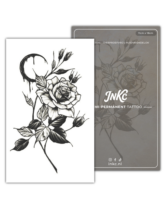 Maan Bloemen tijdelijke tattoo van INKC