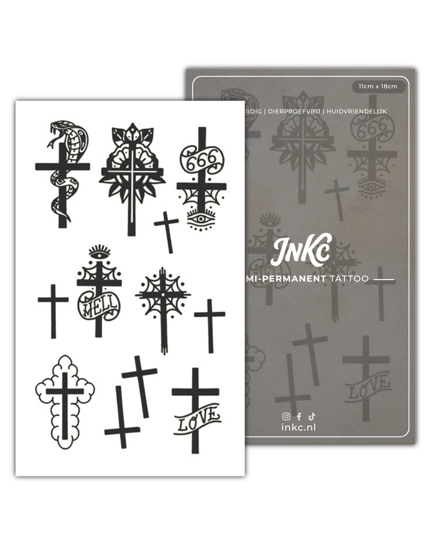 Kruis Set tijdelijke tattoo van INKC