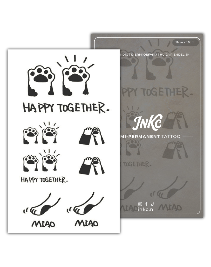 Happy Together Set tijdelijke tattoo van INKC