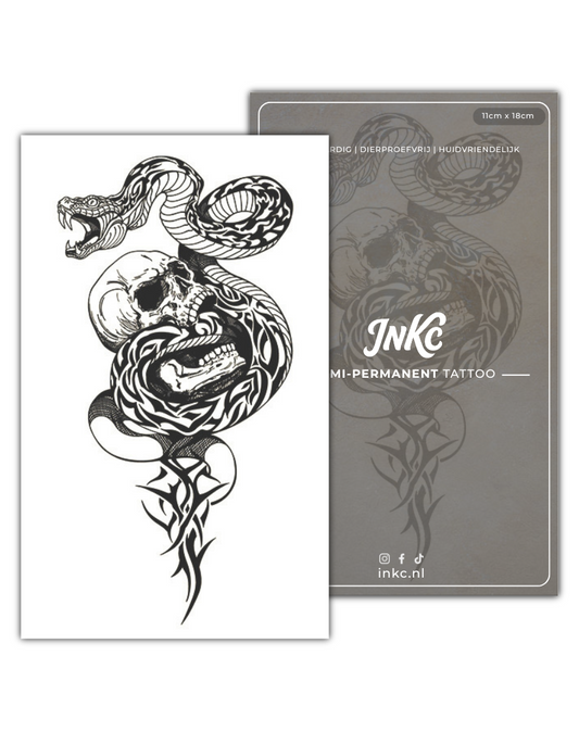 Schedel Slang tijdelijke tattoo van INKC
