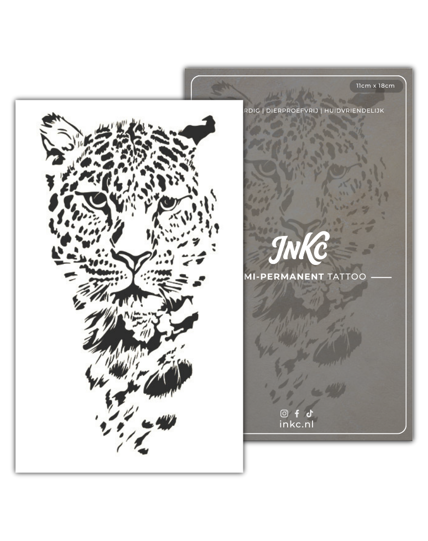 Cheeta tijdelijke tattoo van INKC