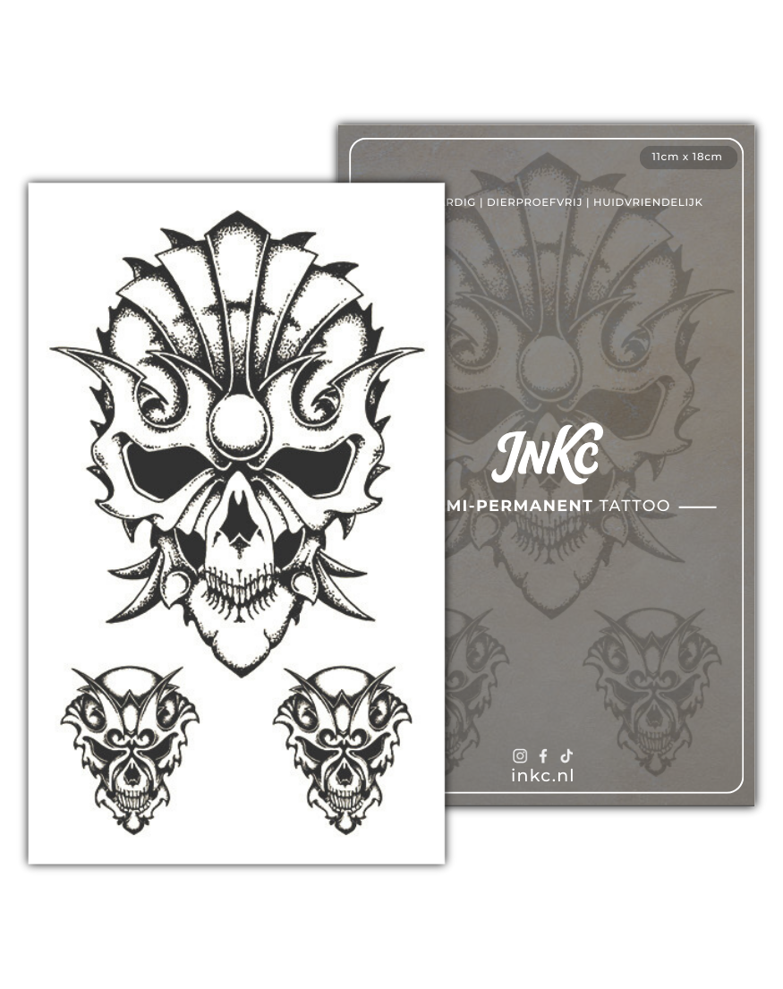 Schedel Masker tijdelijke tattoo van INKC