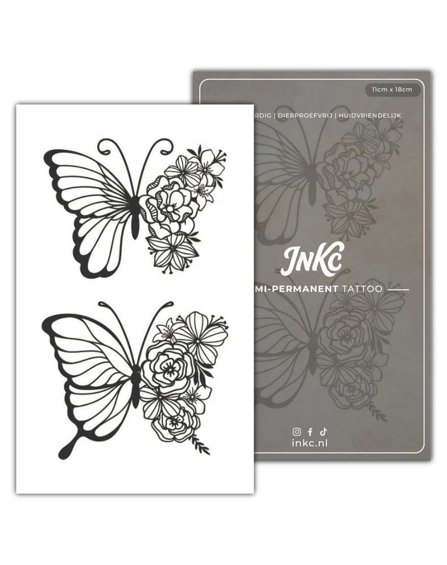 Vlinder Duo tijdelijke tattoo van INKC