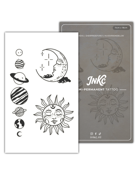 Maan Zon Planeten tijdelijke tattoo van INKC