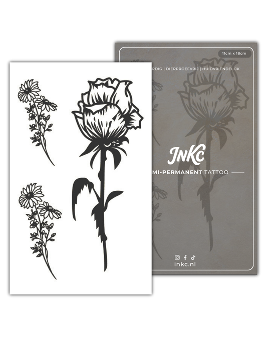 Bloemen Duo Roos tijdelijke tattoo van INKC