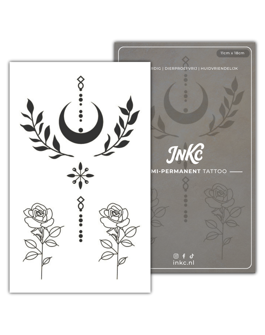 Maan Rozen tijdelijke tattoo van INKC