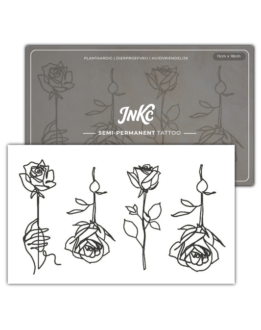 Line art Rozen tijdelijke tattoo van INKC