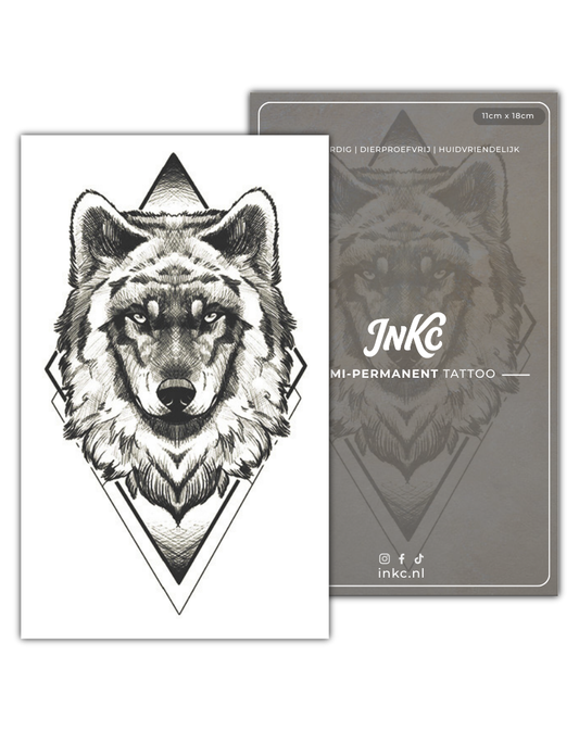 Wolf Geometrie ruit tijdelijke tattoo van INKC