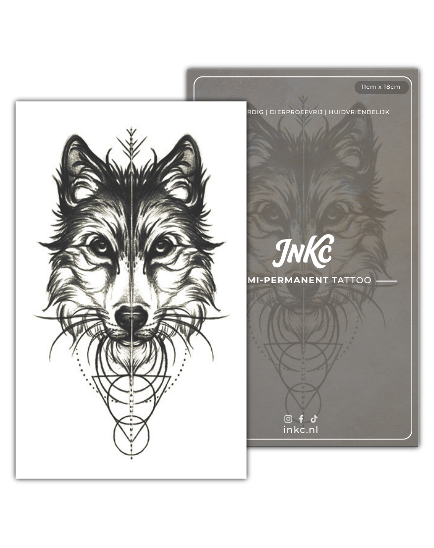 Wolf Geometrie tijdelijke tattoo van INKC