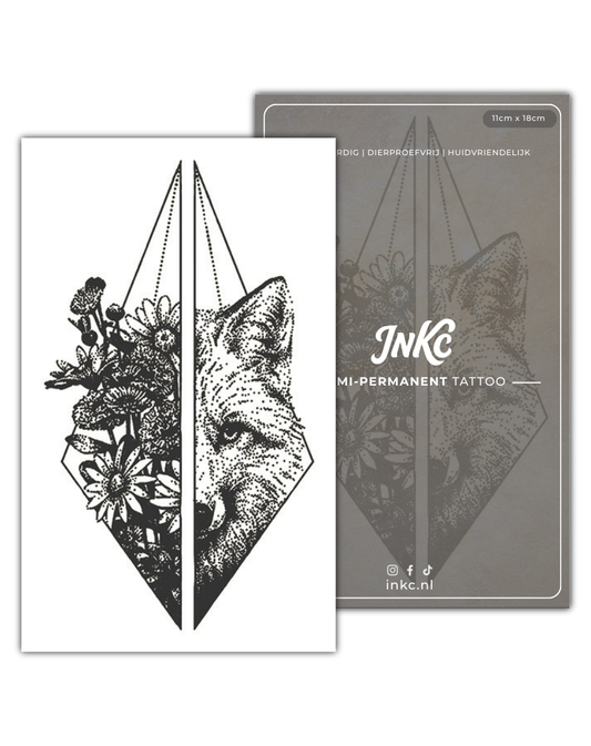 Wolf Natuur Geometrie tijdelijke tattoo van INKC