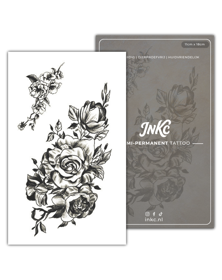 Bloemen Duo tijdelijke tattoo van INKC