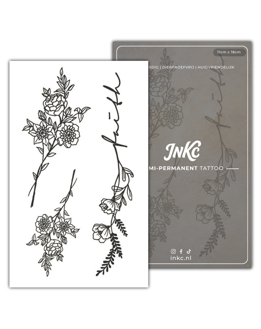 Bloemen Boeket tijdelijke tattoo van INKC