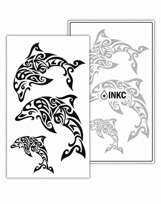 Tribal Dolfijnen Set tijdelijke tattoo van INKC