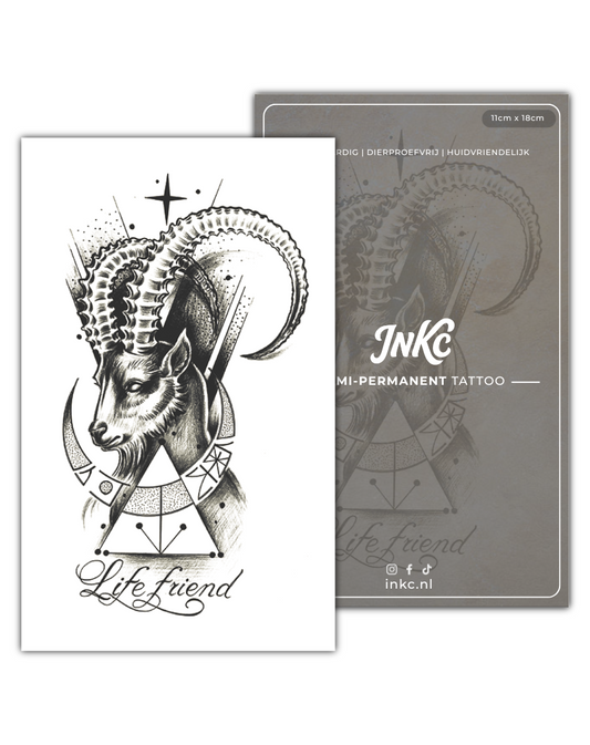 Mystieke Berggeit tijdelijke tattoo van INKC
