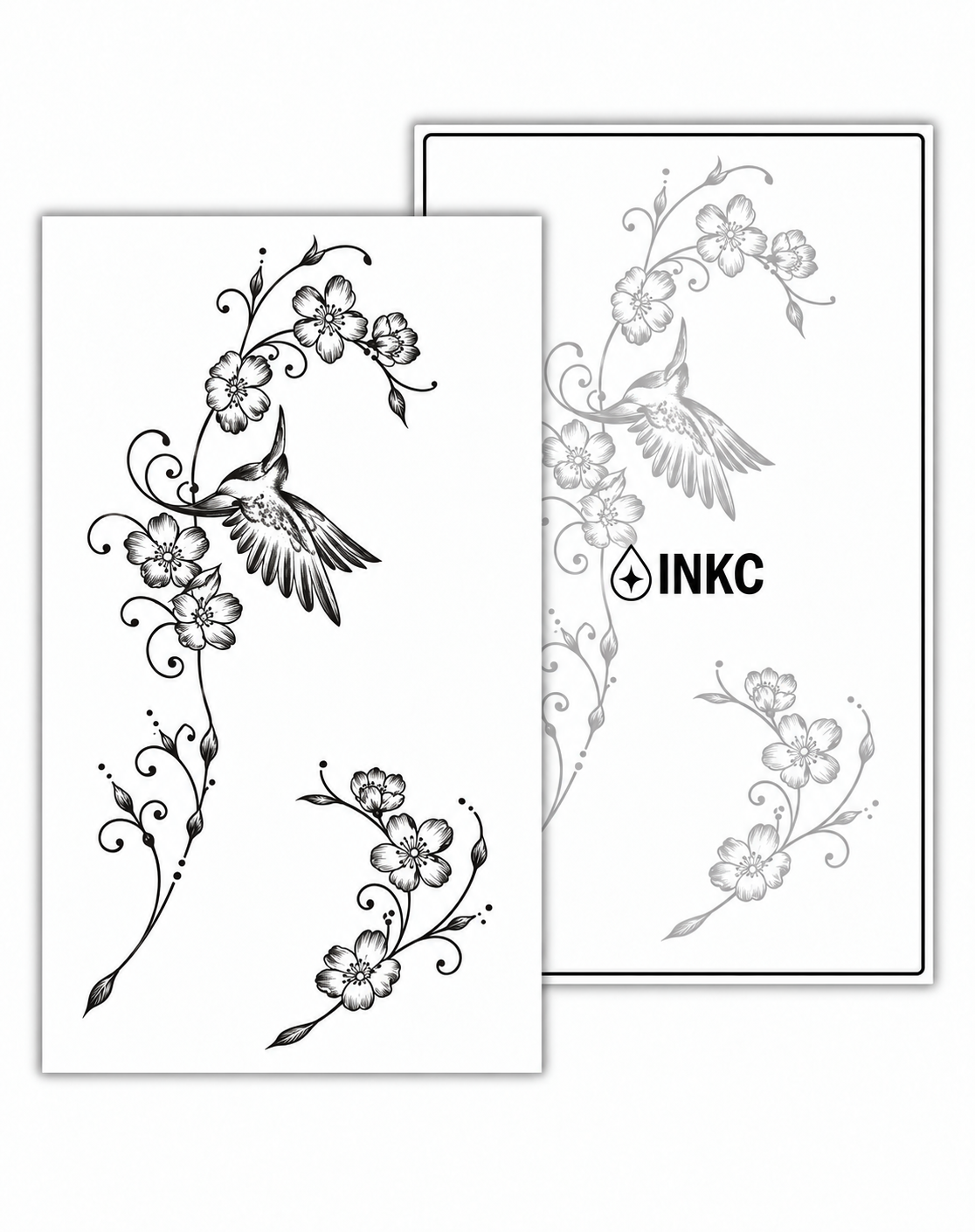 Kolibrie met Bloesem tijdelijke tattoo van INKC