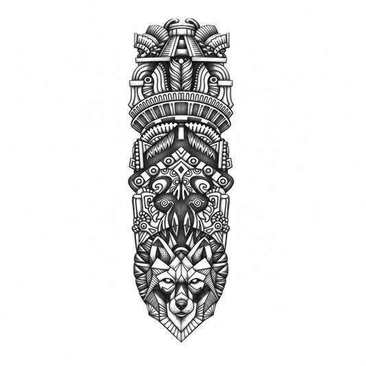 Polynesian Masker Sleeve tijdelijke tattoo van INKC
