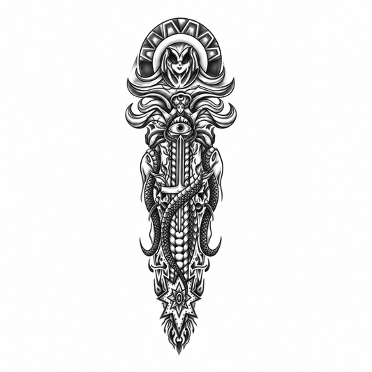 Mystieke Krijger Sleeve tijdelijke tattoo van INKC