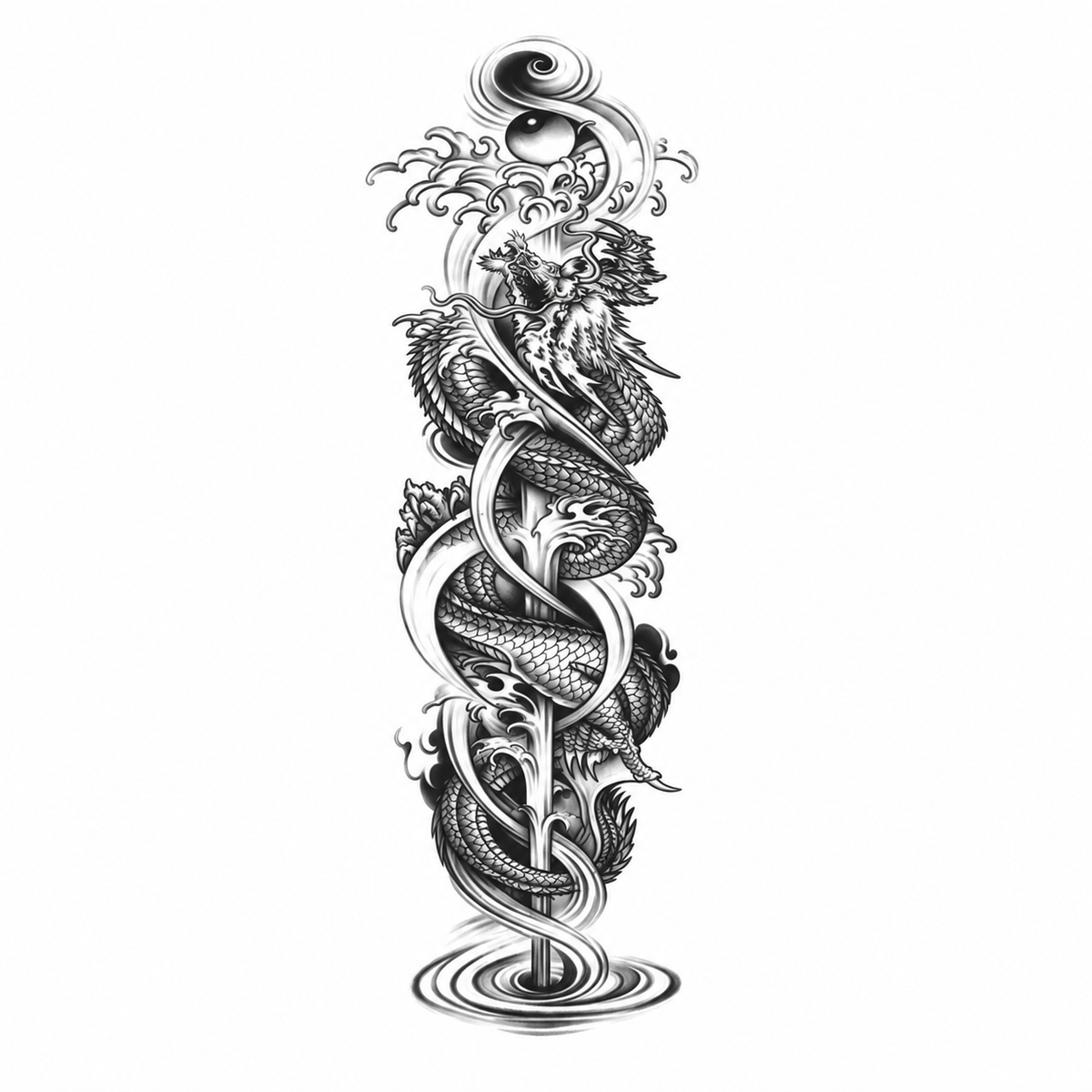 Draak Sleeve tijdelijke tattoo van INKC