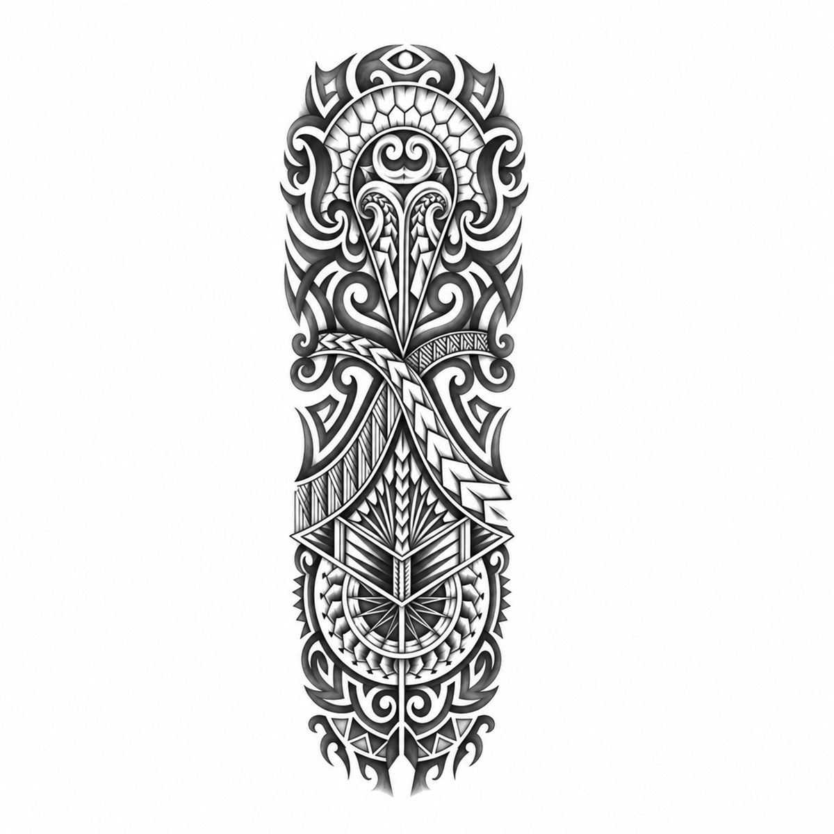 Polynesian Geometrisch Sleeve tijdelijke tattoo van INKC