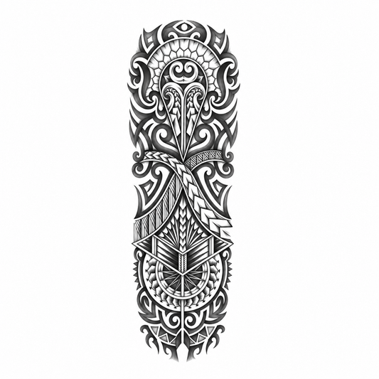 Polynesian Geometrisch Sleeve tijdelijke tattoo van INKC