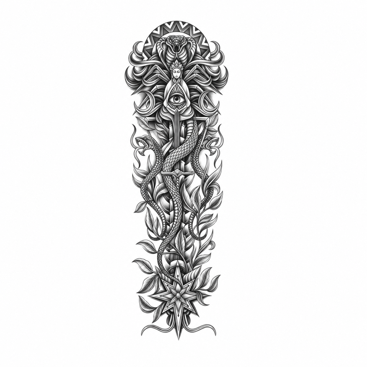 Egyptische Godin Sleeve tijdelijke tattoo van INKC