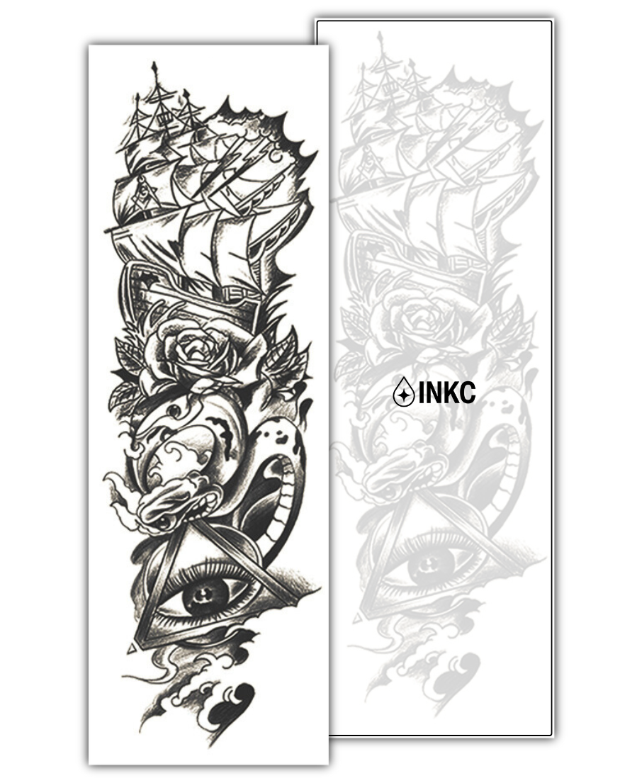 Oog van de Zee Sleeve tijdelijke tattoo van INKC