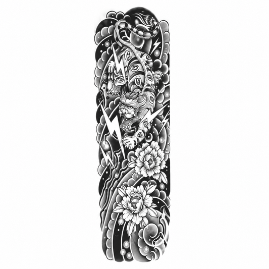 Japanse Oni Sleeve tijdelijke tattoo van INKC