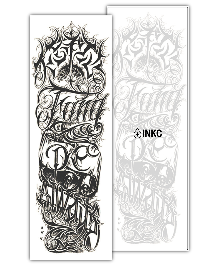 Letter Sleeve tijdelijke tattoo van INKC