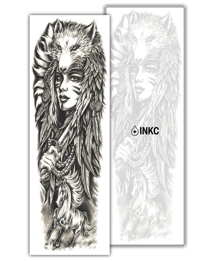 Wolfenziel Sleeve tijdelijke tattoo van INKC