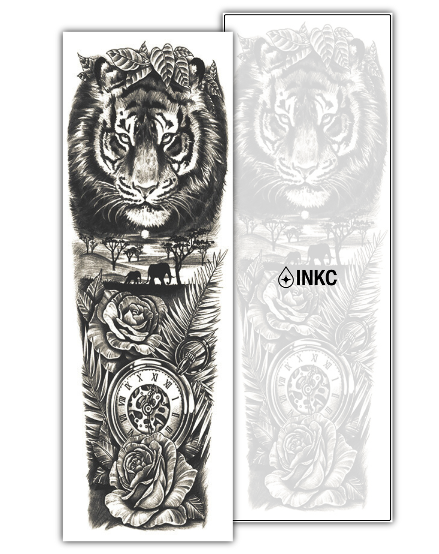Savanne Tijger Sleeve tijdelijke tattoo van INKC
