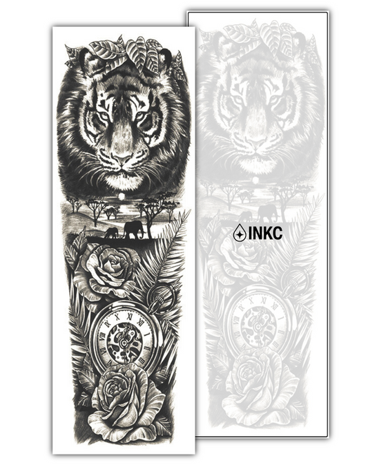 Savanne Tijger Sleeve tijdelijke tattoo van INKC