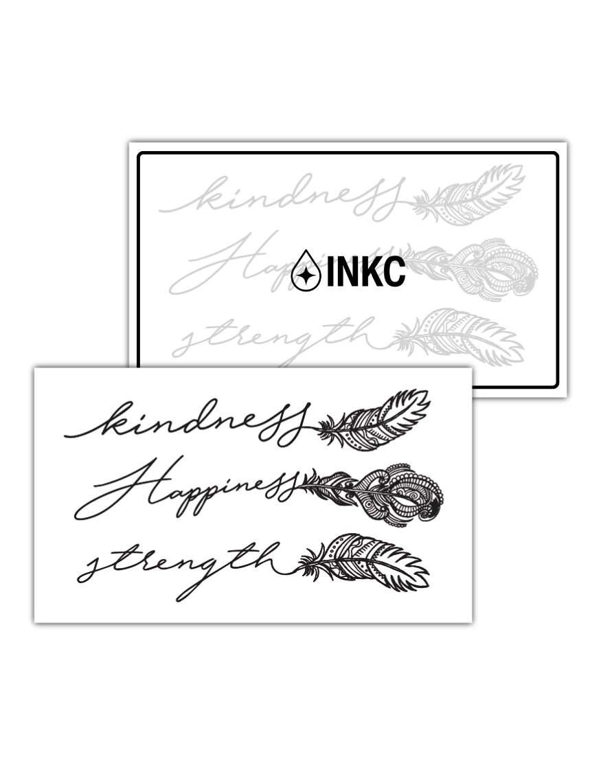 Kindness Happiness Strength tijdelijke tattoo van INKC