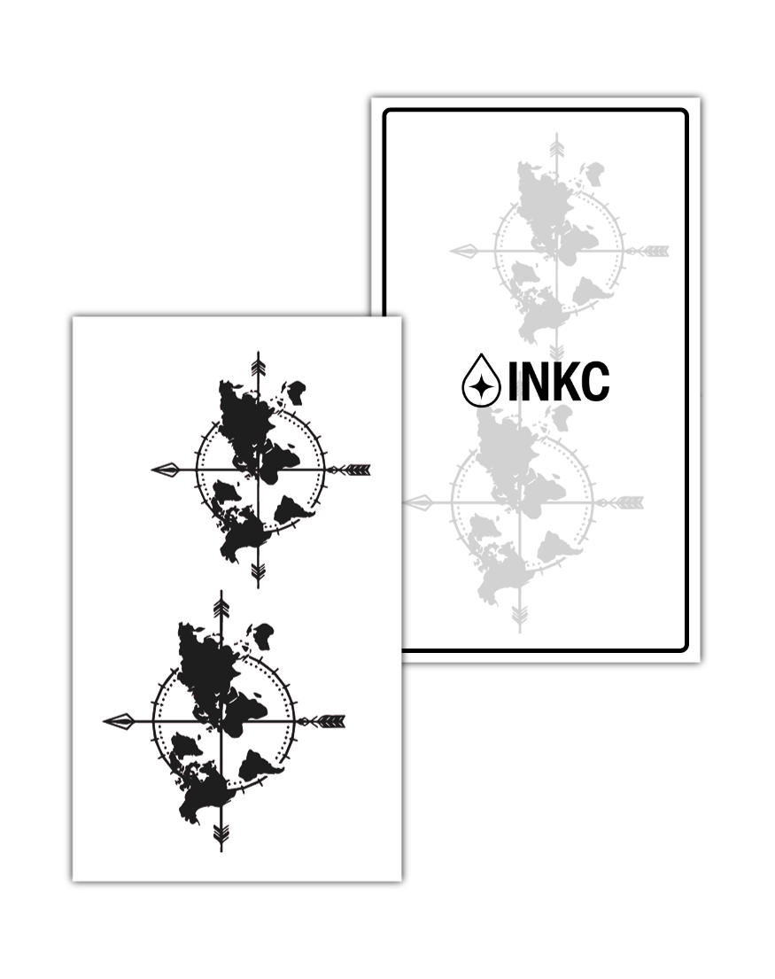 Wereld Kompas tijdelijke tattoo van INKC