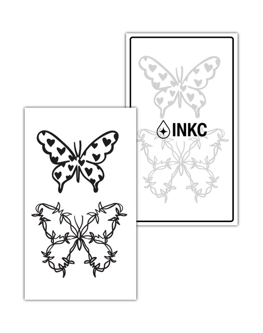 Hartjesvlinder tijdelijke tattoo van INKC