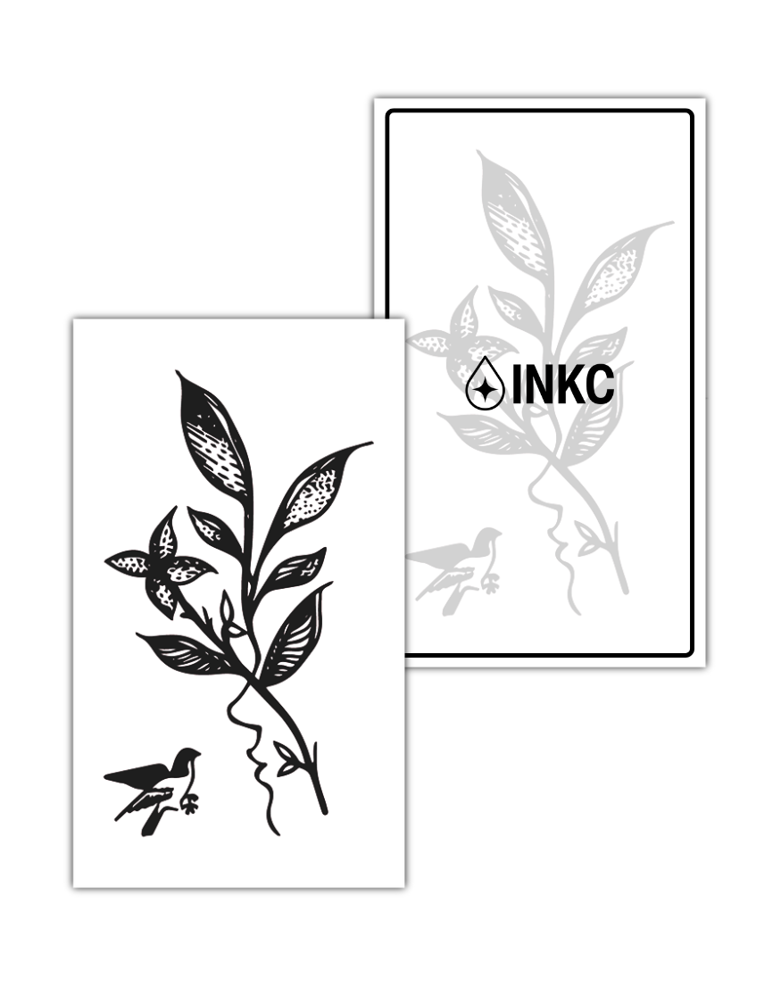 Vogel Blad tijdelijke tattoo van INKC